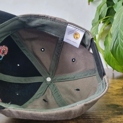 Vintage American Baseball Hat Snapback cap one size adjustable grey black Hawaii