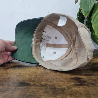 Vintage American Baseball Hat Snapback cap one size adjustable beige fishing guy harvey