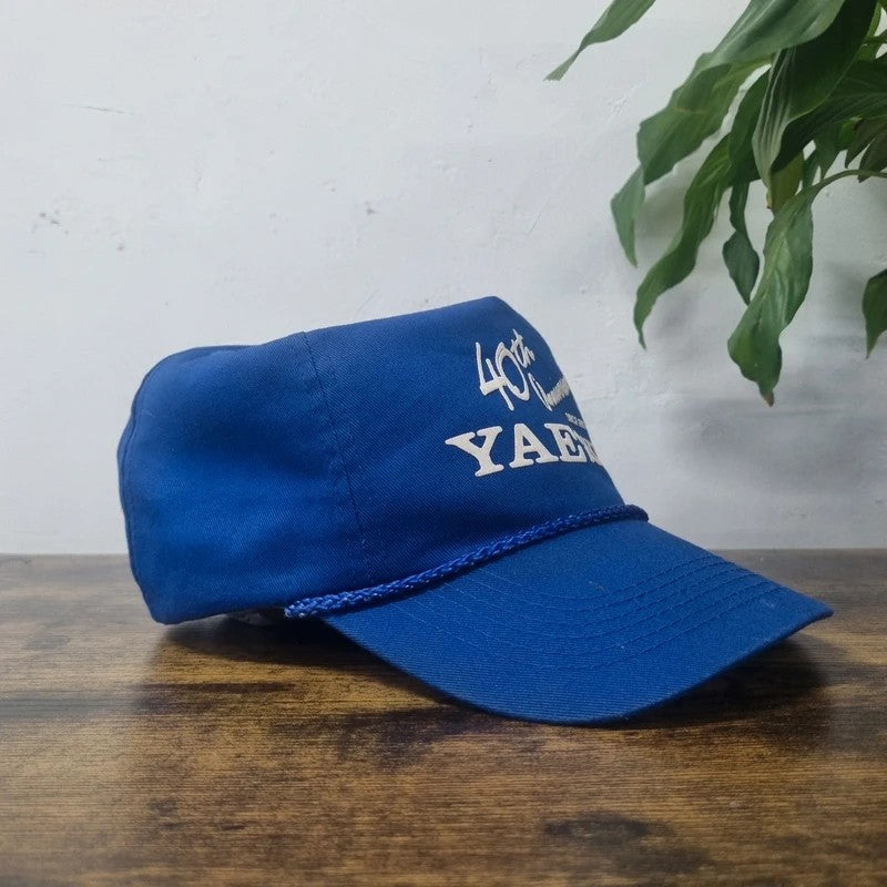 Vintage American Baseball Hat Snapback cap one size adjustable blue yeasu