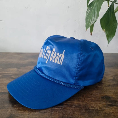 Vintage American Trucker Hat Snapback cap one size adjustable blue Panama city beach