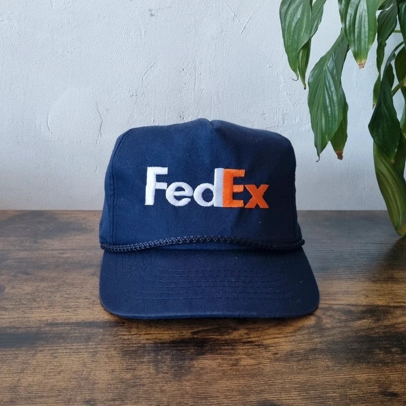 Vintage American Trucker Hat Snapback cap one size adjustable navy Fedex