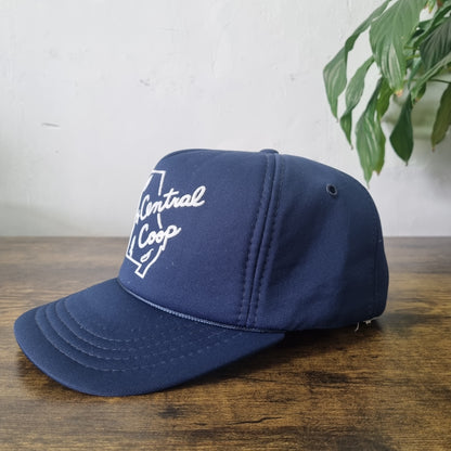 Vintage American Trucker Hat Snapback cap one size adjustable navy central coop