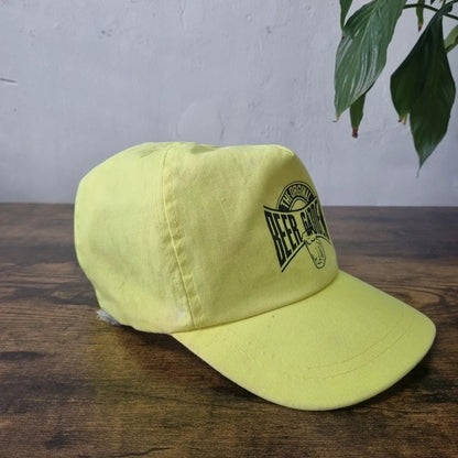 Vintage American Trucker Hat Snapback cap one size adjustable neon yellow beer garden