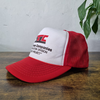 Vintage American Trucker Hat Snapback cap one size white red The tanner construc