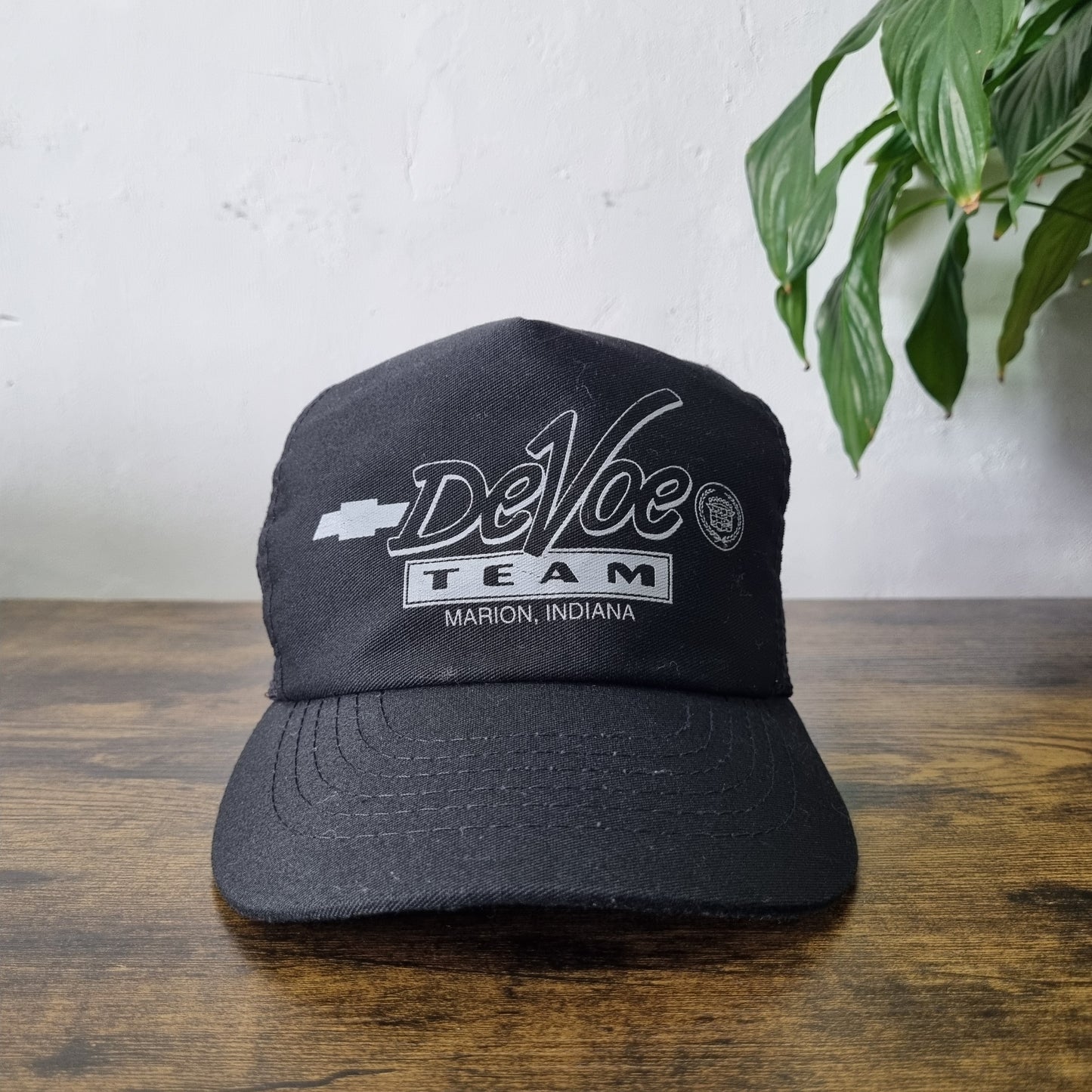 Vintage American Trucker Hat Snapback cap one size black chevrolet devoe team