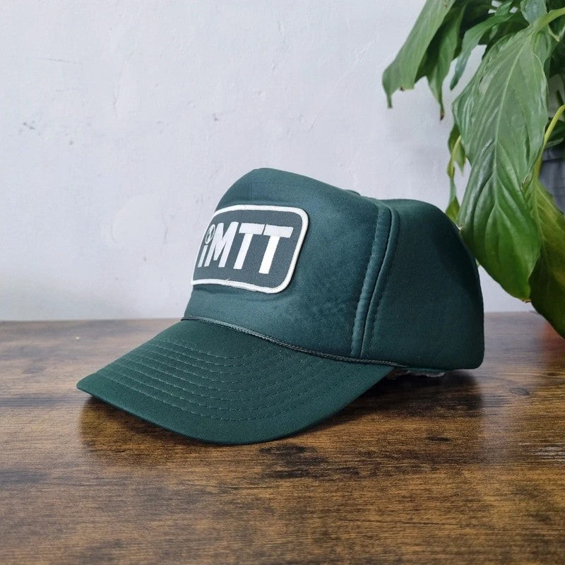 Vintage American Trucker Hat Snapback cap one size adjustable Green iMTT