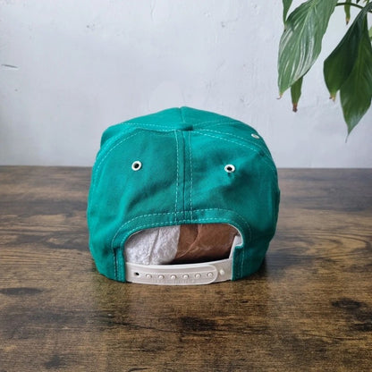 Vintage American Trucker Hat Snapback cap one size adjustable green