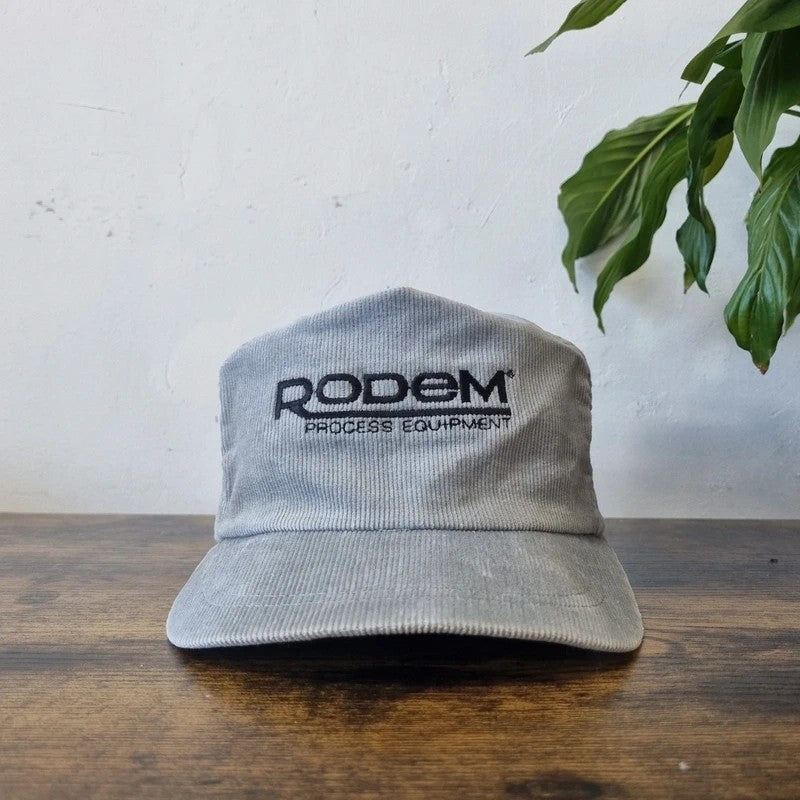 Vintage American Trucker Hat Snapback cap one size adjustable grey rodem equipment