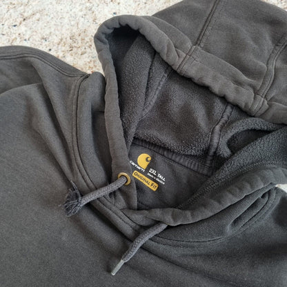 Carhartt Hoodie Mens Pull Over Workwear Spellout Sweatshirt Black, XXL