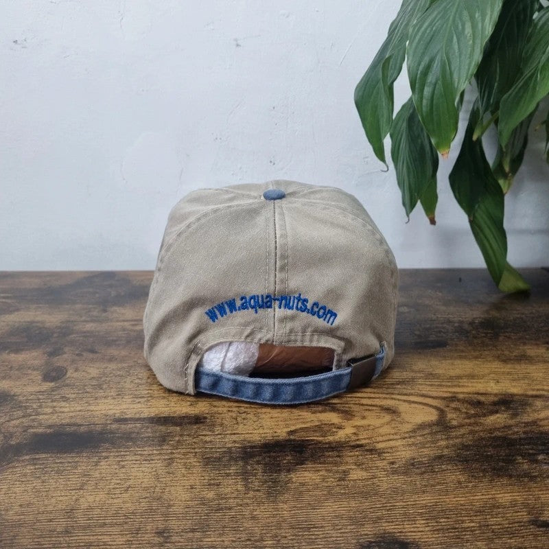 Vintage American Baseball Hat Snapback cap one size adjustable khaki blue Aqua Nuts