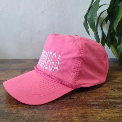 Vintage American Trucker Hat Snapback cap one size adjustable neon pink chi omega festival