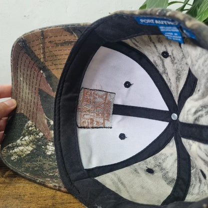 Vintage American Baseball Hat Snapback cap one size khaki brown mossy oak camo army of guard