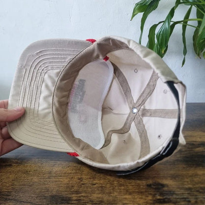Vintage American Trucker Hat Snapback cap one size adjustable beige CSI