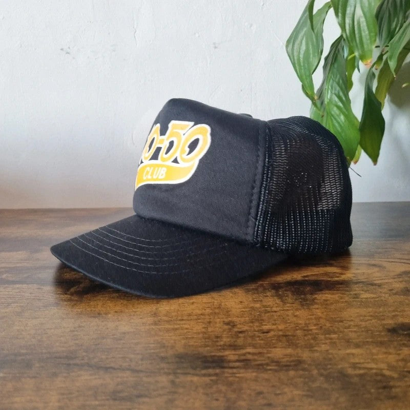 Vintage American Trucker Hat Snapback cap one size adjustable black 10-50 club