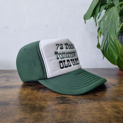 Vintage American Trucker Hat Snapback cap one size adjustable green white 72 today..