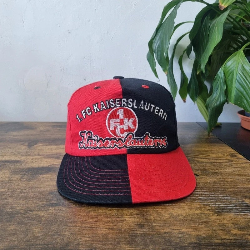 Vintage Baseball Hat Snapback cap one size black red 1 FC kaiserslautern bundesliga 90s
