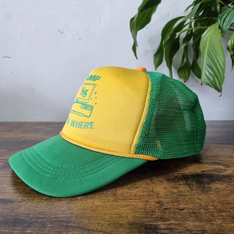 Stranger things Trucker Hat Snapback cap one size adjustable green yellow camp know where
