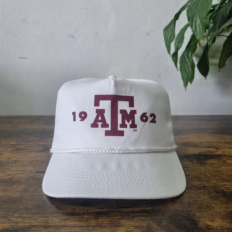 Vintage American Trucker Hat Snapback cap one size adjustable white texts A&m