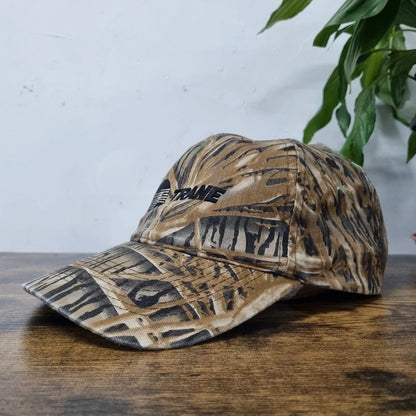 Vintage American Baseball Hat Snapback cap one size adjustable beige black realtree camo trane