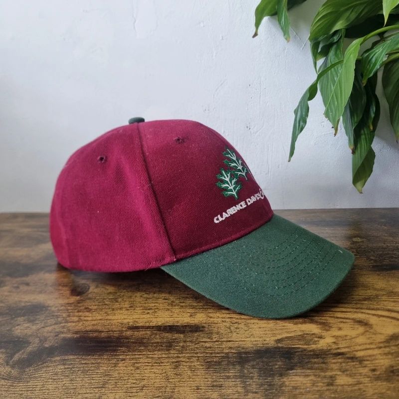 Vintage American baseball Hat Snapback cap one size adjustable burgundy green clearance davids