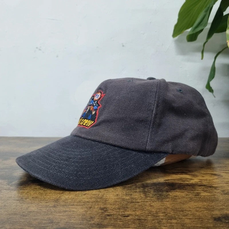 Vintage American Baseball Hat Snapback cap one size adjustable faded black pit crew