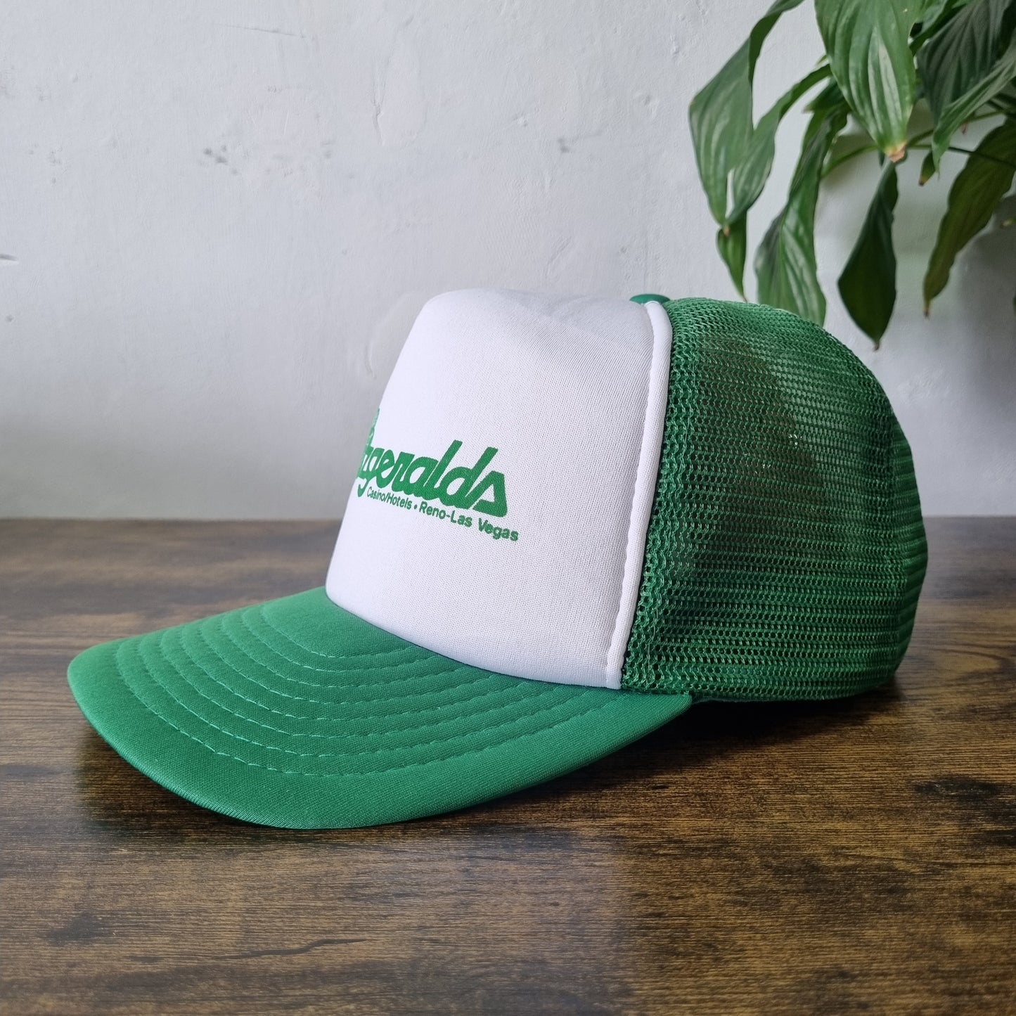 Vintage American Trucker Hat Snapback cap one size green Fitzgeralds casino