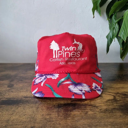 Vintage American Trucker Hat Snapback cap one size adjustable red catfish restaurant