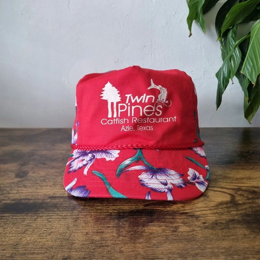 Vintage American Trucker Hat Snapback cap one size adjustable red catfish restaurant