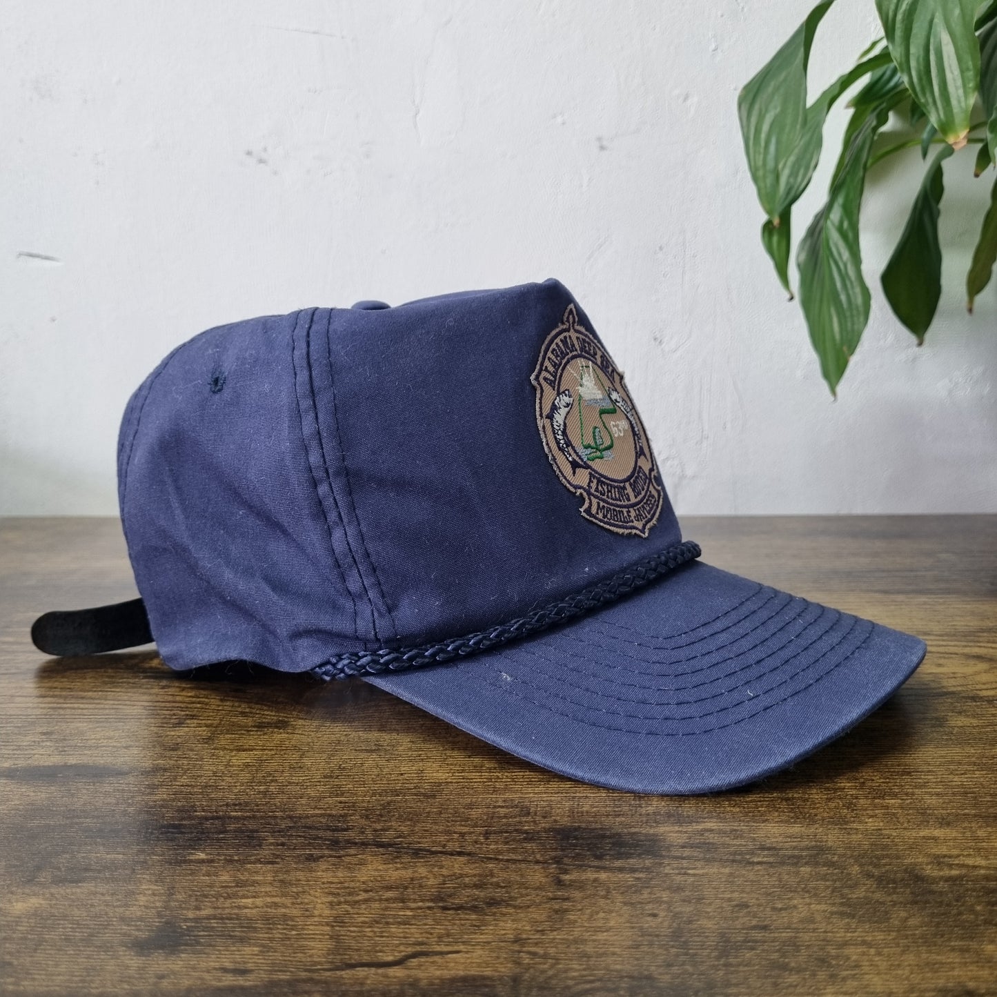 Vintage American Trucker Hat Snapback cap one size navy  alabama fishing rodeo