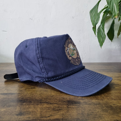 Vintage American Trucker Hat Snapback cap one size navy  alabama fishing rodeo