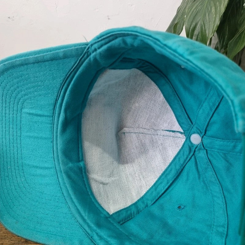 Vintage American Trucker Hat Snapback cap one size adjustable turquoise green pirates University