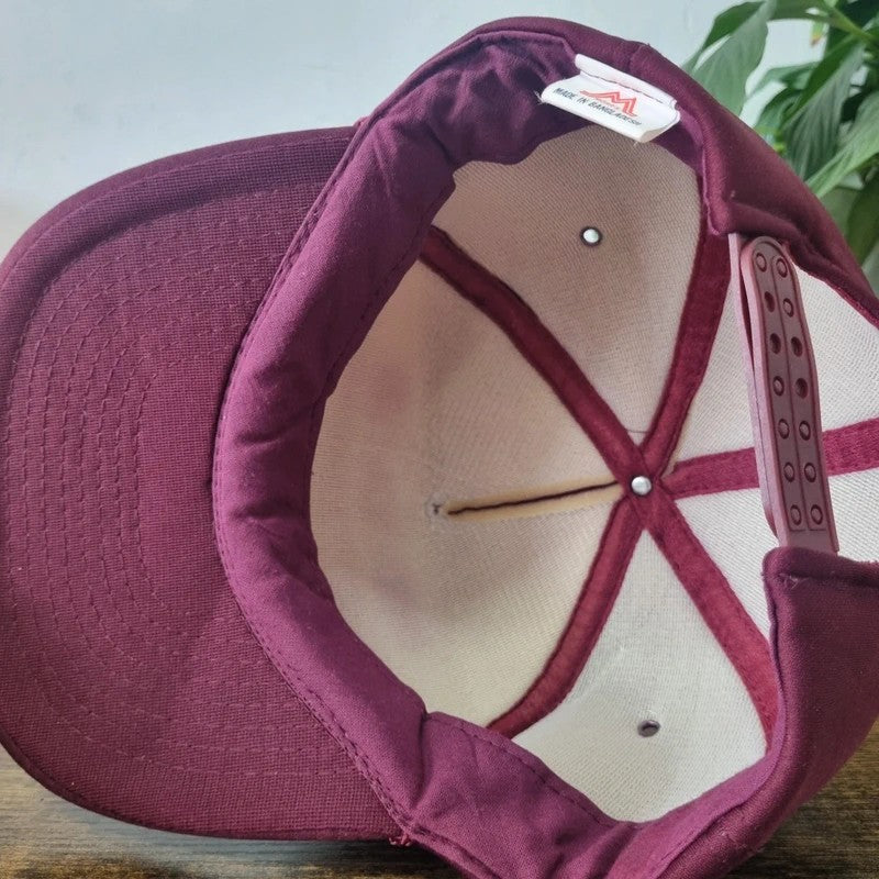 Vintage American Trucker Hat Snapback cap one size adjustable Nu yale laundry burgundy