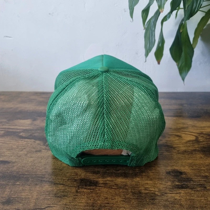Vintage American Trucker Hat Snapback cap one size adjustable green goshen scout camp deer