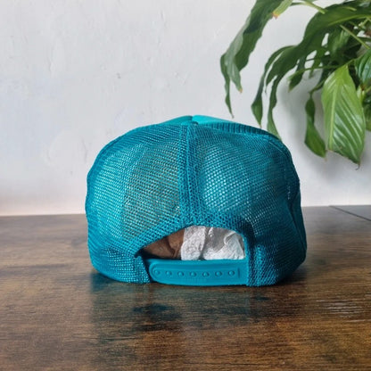Vintage American Trucker Hat Snapback cap one size adjustable green well drilling