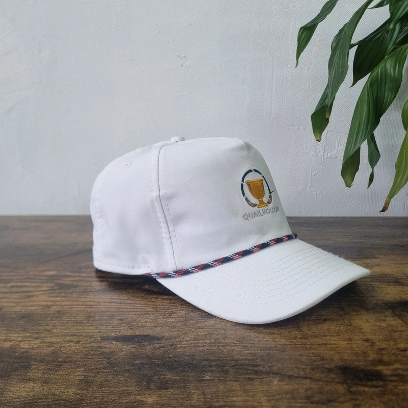 Vintage American rope Trucker Hat snapback cap white President Cup Quail Hollow golf one size white