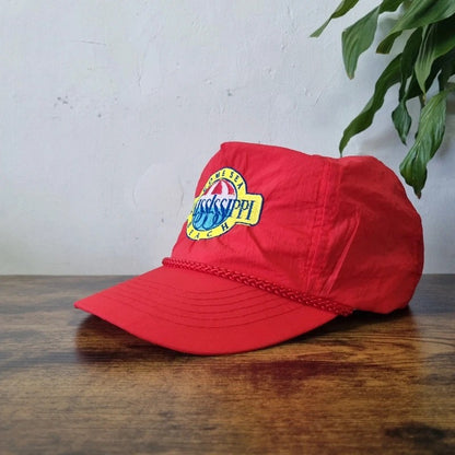 Vintage American Trucker Hat Snapback cap one size adjustable red mississipi beach