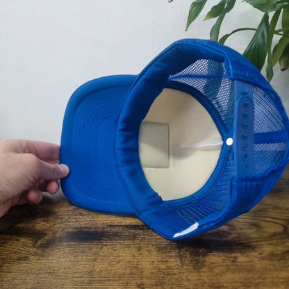 Vintage American Trucker Hat Snapback cap one size adjustable blue white New Zealand
