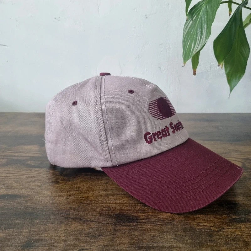 Vintage American Baseball Hat Snapback cap one size adjustable burgundy Great Southern