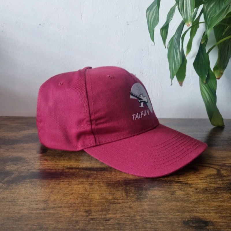 Vintage American Baseball Hat Snapback cap one size adjustable burgundy Taifun plane