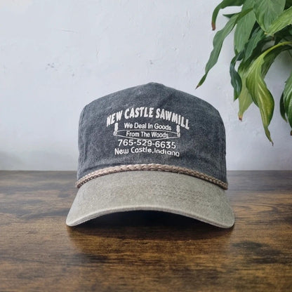 Vintage American Trucker Hat Snapback cap one size adjustable grey new castle sawmill