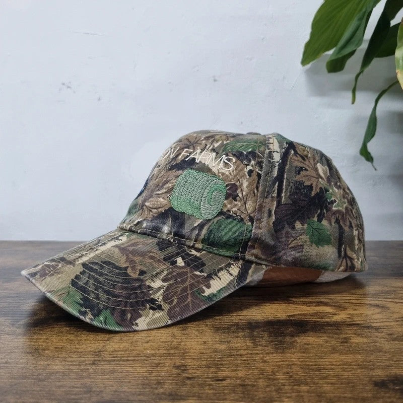Vintage American Baseball Hat Snapback cap one size adjustable realtree camo Johnson farm