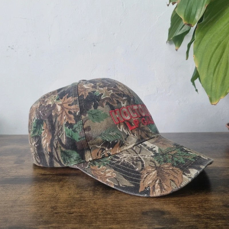Vintage American Baseball Hat Snapback cap one size adjustable green realtree camo holton LP Gas