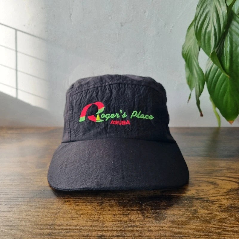 Vintage American Baseball Hat 5 panel cap one size black Roger's Place Aruba