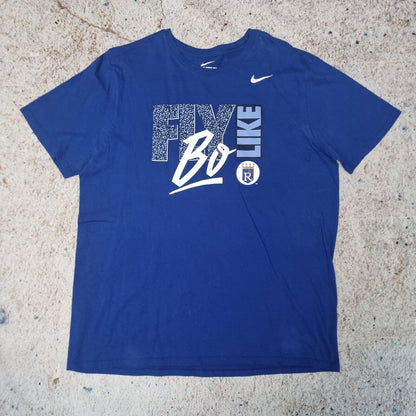 Nike Kansas City Royals FLY LIKE BO MLB T shirt Size XL Blue