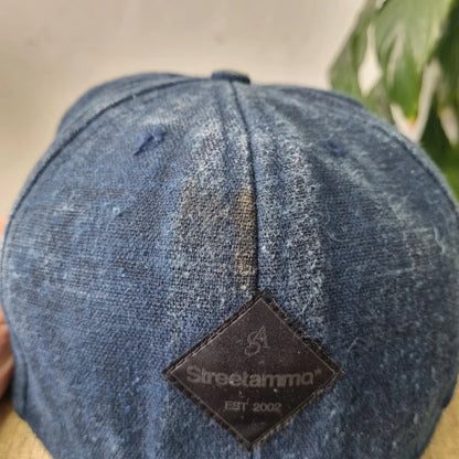 Vintage American denim Baseball Hat Snapback cap one size adjustable Streetamma blue beige