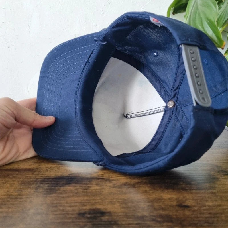 Vintage American Trucker Hat Snapback cap one size adjustable tsmt navy