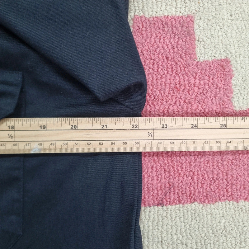 Vintage Dickies Boxy Fit Cropped Shirt Short Sleeve Medium plain Black Button Up Skater Y2K Surf