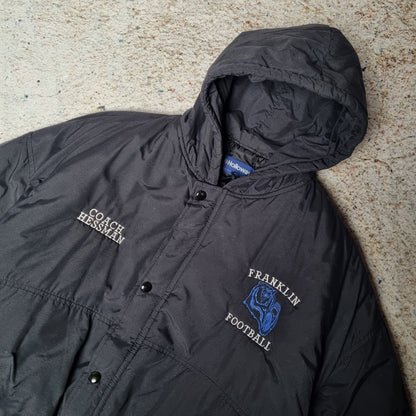 Holloway Bomber Puffer Jacket Vintage Franklin Grizzlies - Black - Size XL