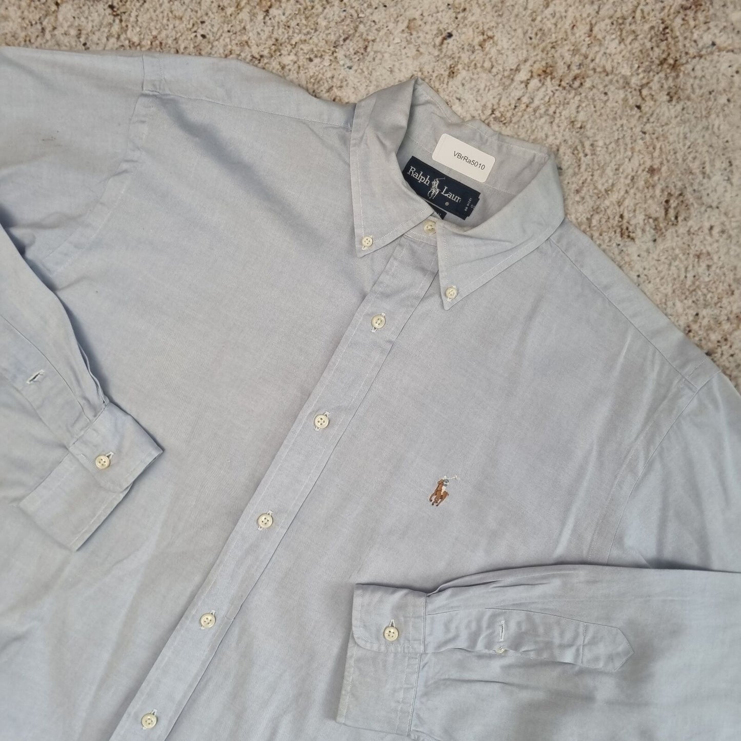 Ralph Lauren OXFORD SHIRT YARMOUTH 100% COTTON PLAIN - Blue - Size 16