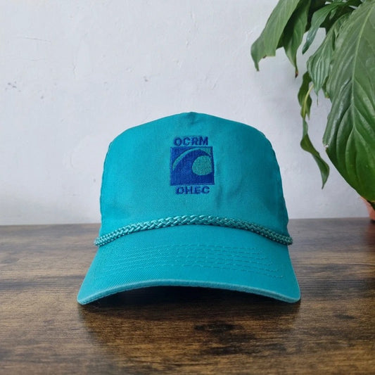 Vintage American Trucker Hat Snapback cap one size green Ocean Coastal Resource Management